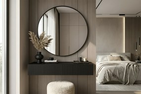 Toaletka wisząca Nicole z czarnym lustrem 80 cm - czarny mat