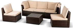 Zestaw mebli ogrodowych Evora technorattan sofa z daszkiem + 2 fotele