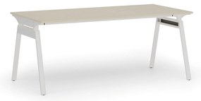Biurko PRIMO SIGMA, 180x90 cm, biała podstawa, brzoza