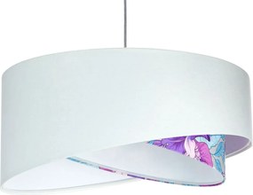 Biało-kolorowa welurowa lampa wisząca R8-T02