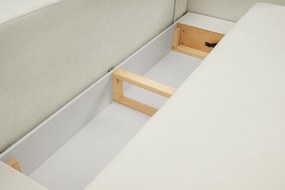 Masseno Sofa AMICO z funkcją spania i pojemnikiem na pościel, Rozkładana sofa - Kremowy, SICURO 60