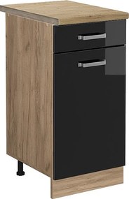 Szafka dolna do kuchni czarny wysoki połysk 40x60x81.6 r-line