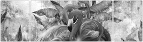 Obraz - Graffiti z flamingami (170x50 cm)