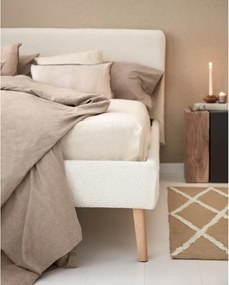 Jasnoszare łóżko dwuosobowe Kave Home Lydia, 160 x200 cm