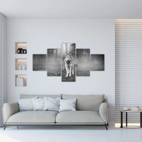 Obraz - Strażnik leśny, czarno - biały (125x70 cm)