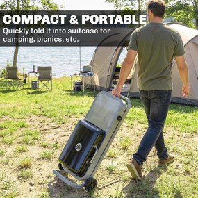 Outsunny Przenośny grill gazowy 1-palnik 2,5kW wózek grillowy mit składanym podwoziem, ruszt, boczna półka, pokrywa, termometr | Aosom PL