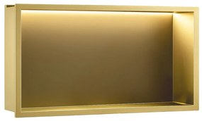 PÓŁKA WNĘKOWA ŁAZIENKOWA LED 30x60 złota szczotkowana