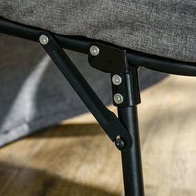 HOMCOM Składane łóżko 4w1, fotel otomana, leżak z piankowym materacem, z regulacją wysokości, łóżeczko podróżne szare 188x75x38 cm