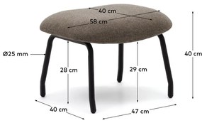 Brązowy puf Belina – Kave Home