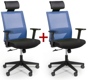 Krzesło biurowe WOLF 1+1 GRATIS, niebieski