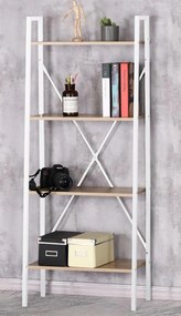 Wysoki regał stojący w stylu loft Cilyan L biały
