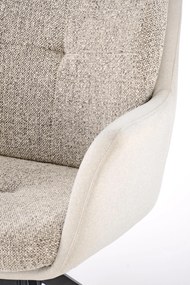 Krzesło do jadalni obrotowe z podłokietnikami popiel tkanina K591