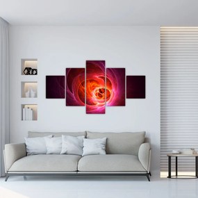 Nowoczesny obraz różowej abstrakcji (125x70 cm)