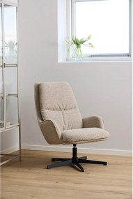 Beżowy obrotowy fotel z materiału bouclé Bosley – Actona
