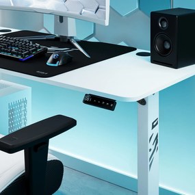 Biurko gamingowe z regulacją wysokości Diablo X-Tensio 140 cm, kolor biały