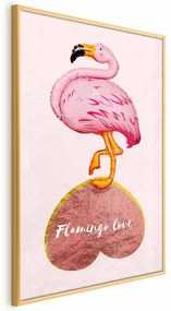 Plakat Zakochany flaming 21x30 cm z ramą złotą bez marginesu ARTGEIST B