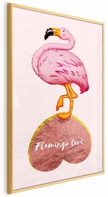 Plakat Zakochany flaming 21x30 cm z ramą złotą bez marginesu ARTGEIST B