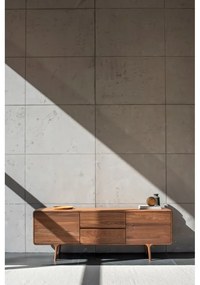Brązowa szafka pod TV z litego drewna orzechowego 180x65x45 cm Fawn – Gazzda