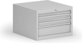 Kontener warsztatowy do zawieszenia G8, 3x szuflada, 560 x 600 x 383 mm, szary