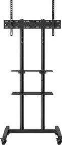 Nośnik TV SucceBuy Mobilny Nośnik TV dla Telewizorów 81–178 CM, Nośnik Kółkowy z Kółkami i Półką