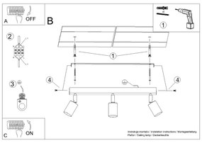 Listwa oświetleniowa WINX 3 czarna/miedziana SOLLUX  LIGHTING