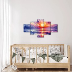 Obraz - Kolorowy artystyczny zachód słońca (125x70 cm)