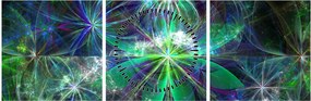Obraz - Abstrakcyjne kształty geometryczne (z zegarem) (90x30 cm)