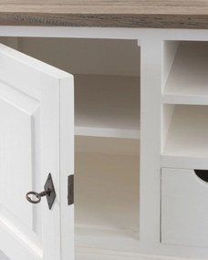 Szafka RTV Brighton 150x40x65cm white&amp;natural