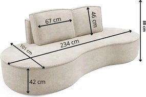 Sofa MOLLY z funkcja spania i pojemnikiem SZARY JEDWAB ABRIAMO 07
