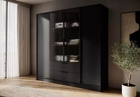 Szafa nowoczesna 206cm Tetrix szkło ryflowane drążek półki