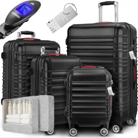 Zestaw walizek skorupowych AERO, 4-częściowy, ABS, czarny Monzana