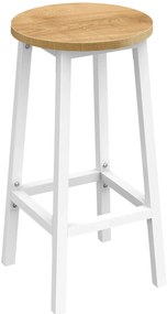 Wysoki skandynawski taboret dąb + biały R3-G10