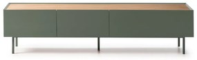 Zielono-naturalna szafka pod TV w dekorze dębu 180x45 cm Arista – Teulat