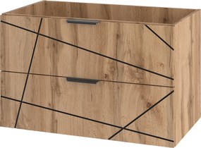 Szafka do umywalki wpuszczanej Wood 01, dąb wotan, 80 cm
