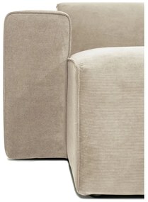 Beżowa sztruksowa sofa modułowa w kształcie litery "U" Scandic Sting, lewostronna