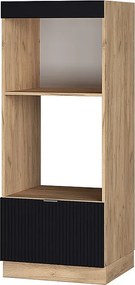 Szafka do mikrofalówki czarne paski 60x58.1x153.6 fame-line