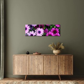Obraz - Kwiaty (z zegarem) (90x30 cm)
