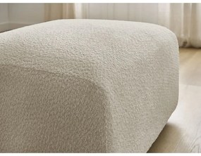 Beżowy podnóżek z materiału bouclé Tina – Bobochic Paris