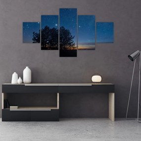 Obraz drzew w nocy (125x70 cm)