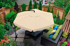Składany parasol ogrodowy LEVI 300 cm, beżowo-brązowy + darmowe opakowanie