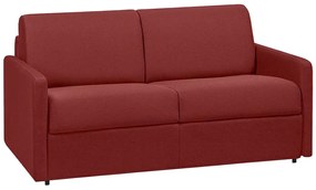 Kanapa 2-osobowa z ekspresowym mechanizmem rozkładania z tkaniny CALIFE - Kolor: czerwony - Miejsce do spania: 120 cm - Materac 18 cm