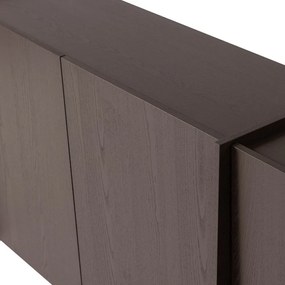Ciemnobrązowa komoda w dekorze jesionu 200x85x44 cm Brock – WOOOD