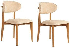 Zestaw krzeseł do jadalni Lionte Beige and DarkOak, 2 szt.
