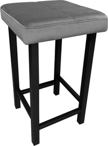 Taboret KLASYK tkanina Welur stelaż metalowy : Kolor Stelaża - Czarny , Kolor tkaniny - VELVET - MG17, Typ tkaniny - Velvet, Wysokość - 60 cm