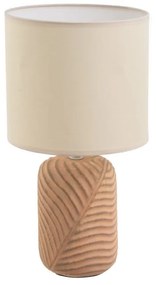 Ceglasto-kremowa lampa stołowa z tekstylnym kloszem (wysokość 39 cm) – Casa Selección