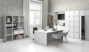 Szafa biurowa FRAME, 12x drzwi, 1299 x 450 x 1735 mm, PUSH-lock, biały