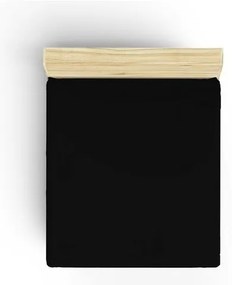 Czarne bawełniane prześcieradło z gumką 140x200 cm – Mijolnir