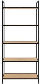 Czarno-naturalny regał w dekorze dębu 70x156x35 cm Altino – Unique Furniture