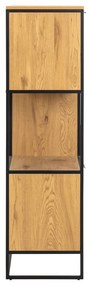 Czarny regał w dekorze dębu 85x141 cm Swindon – Actona