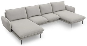 Jasnoszara sofa w kształcie litery U Cosmopolitan Design Vienna